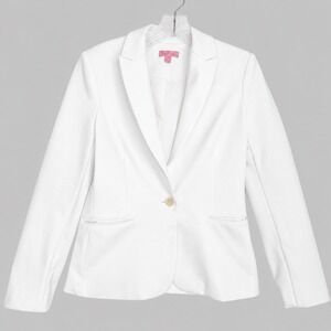 Lilly Pulitzer White Single-Button Blazer